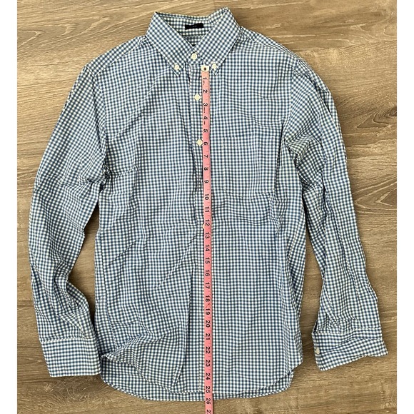 J. Crew Shirt Men's S Blue Slim Fit Checkered Gingham Long Sleeve Plaid Shirt - Picture 4 of 11